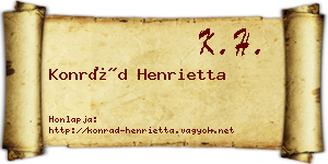 Konrád Henrietta névjegykártya